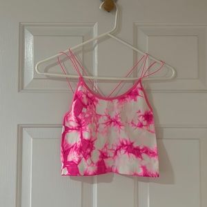 Pink Tie-Dye Crop Top
